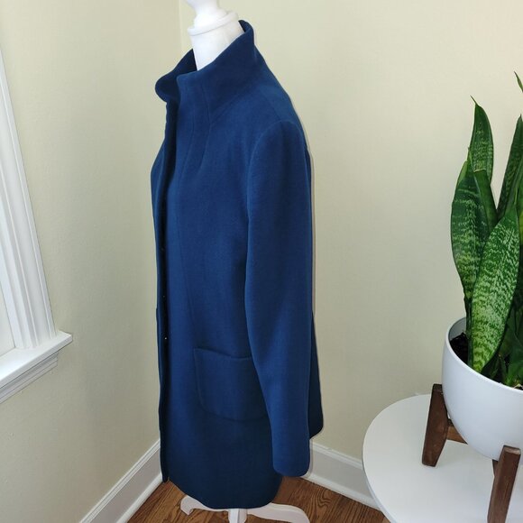 Kristen Blake Blue Lambswool Blend Coat Studio Collection Peacoat Women's Size 6 - Picture 3 of 15